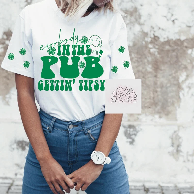 In the Pub getting Tipsy - Adult Unisex Crewneck T-Shirt