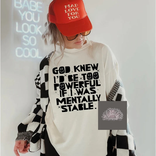 Mentally Stable   -  Adult Unisex Crewneck T-Shirt
