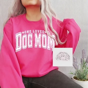 One Loved Dog Mom - Adult Unisex Crewneck Sweatshirt