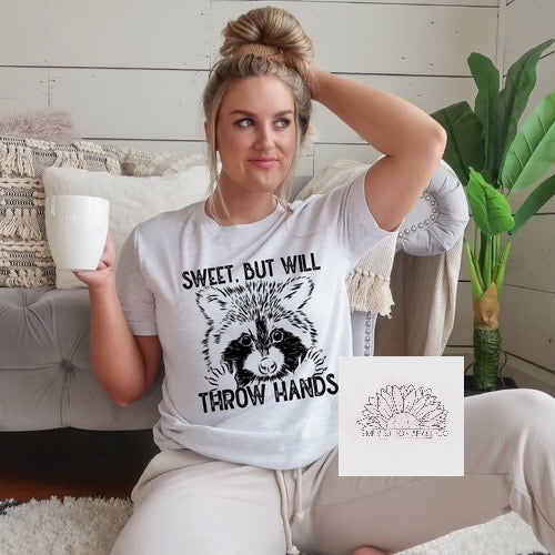 Sweet but Throw Hands - Adult Unisex Crewneck T-Shirt