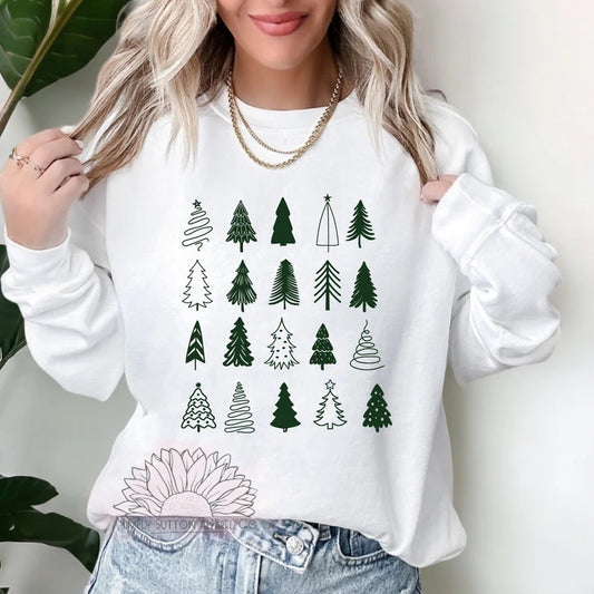 Holiday Trees -Adult Unisex Crewneck Sweatshirt