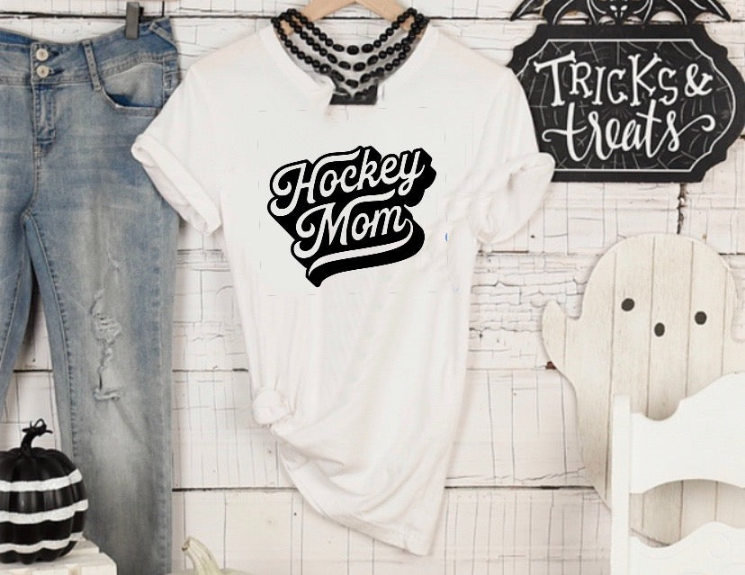 Vintage Hockey Mom- Adult Crewneck Unisex T-Shirt