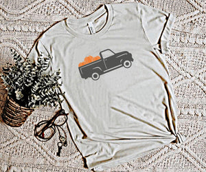 Pumpkin Truck- Adult Unisex Crewneck T-shirt