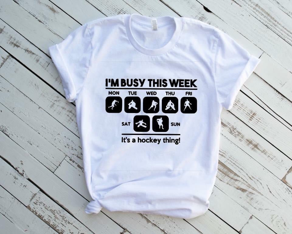 Busy Hockey Week- Youth Unisex Crewneck T-Shirt