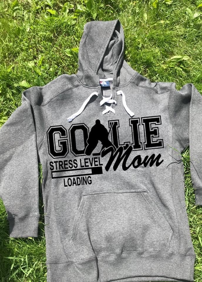 Goalie Mom Stress- Adult Unisex  Lace Hoodie