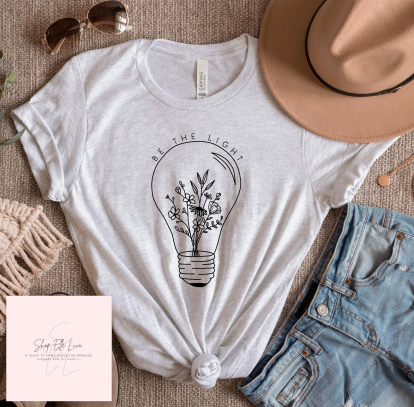 Be the Light Floral - Adult Unisex T-Shirt