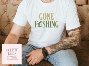 Gone Fishing - Adult Crewneck Unisex T-Shirt