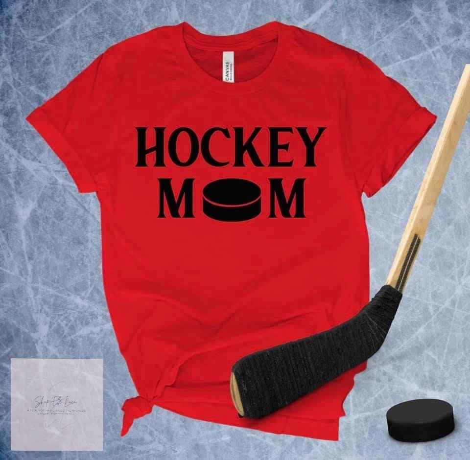Hockey Mom Puck- Adult Unisex T-Shirt