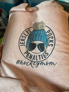 Jerseys Pucks Penalties- Hockey Mom bun