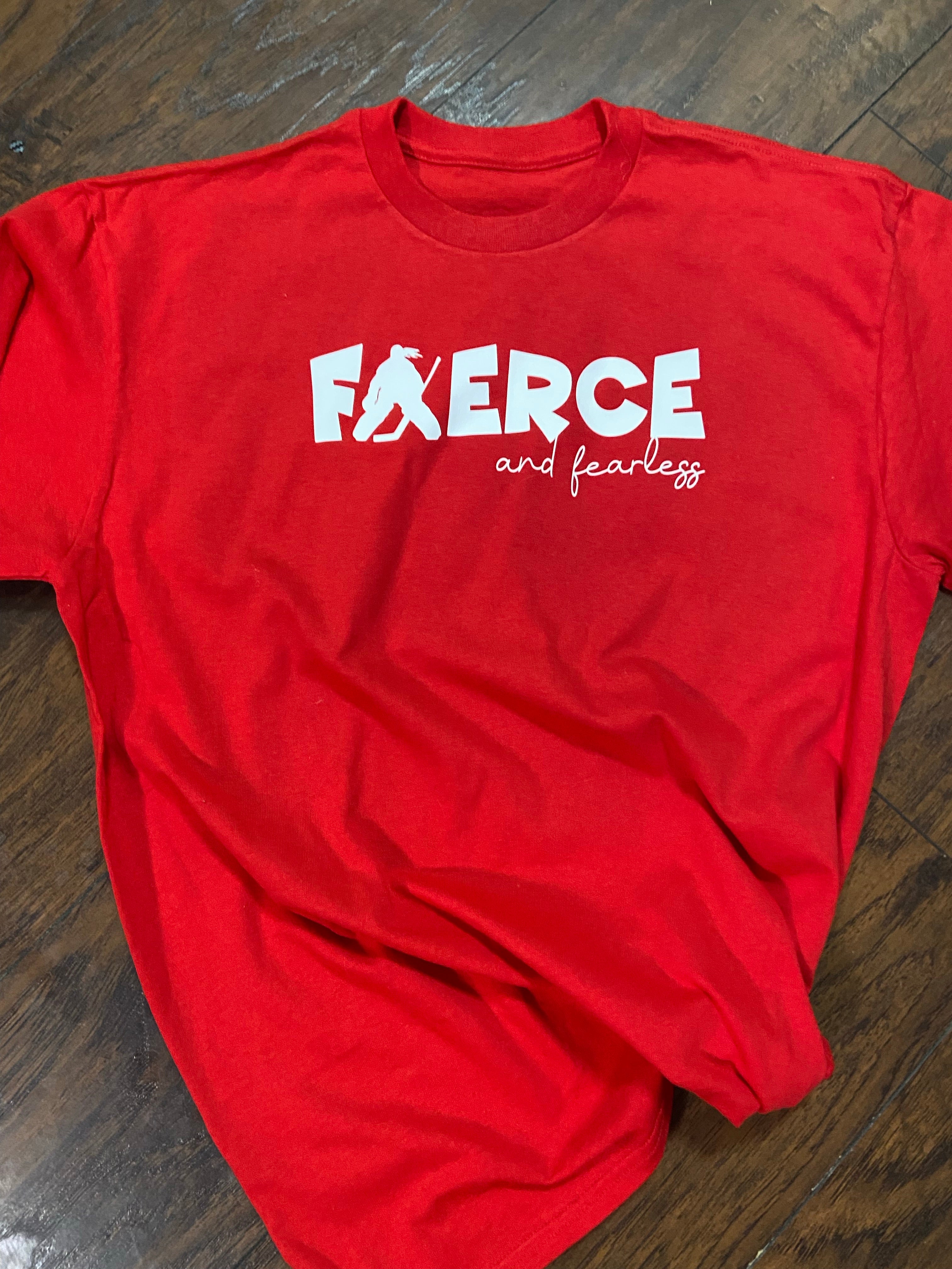 Fierce and Fearless Goalie Girl- Youth Unisex Crewneck T-shirt